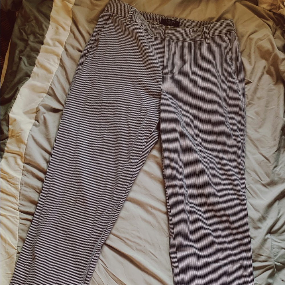 straight leg stripped pants